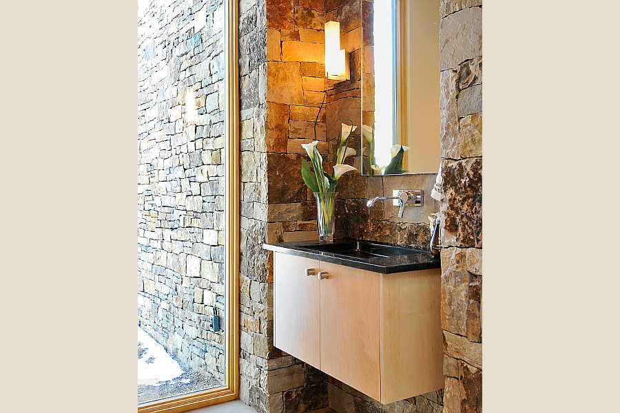 11RM Stone and Steel House powder room 1